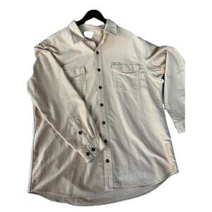 Duluth Trading Shirt Men's 2XLT Yellow Cotton Chamois Long Sleeve Utility Casual